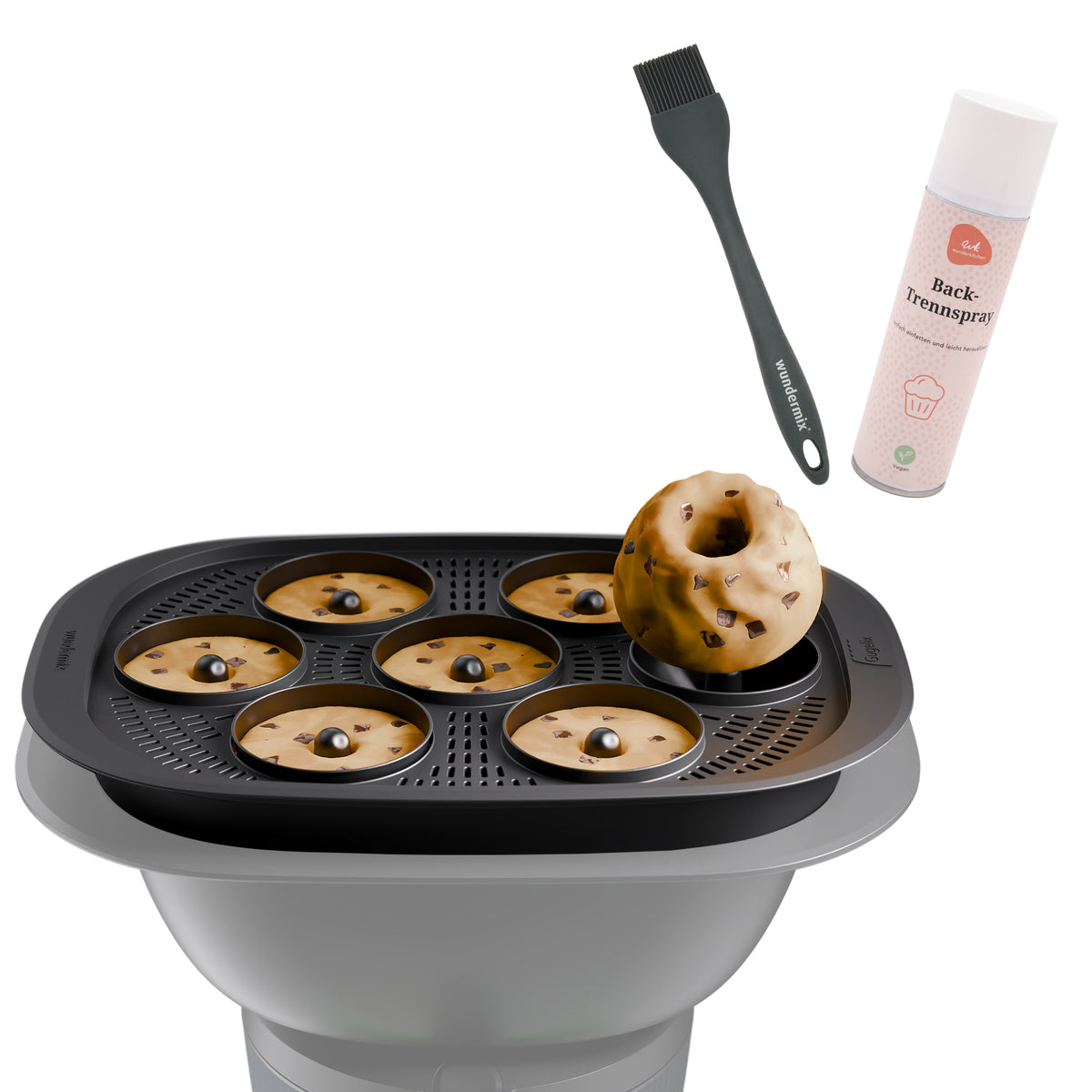 Gugelix® | Mini - Gugelhupfform für Varoma + Backtrennspray + Silikonpinsel - Wundermix GmbH