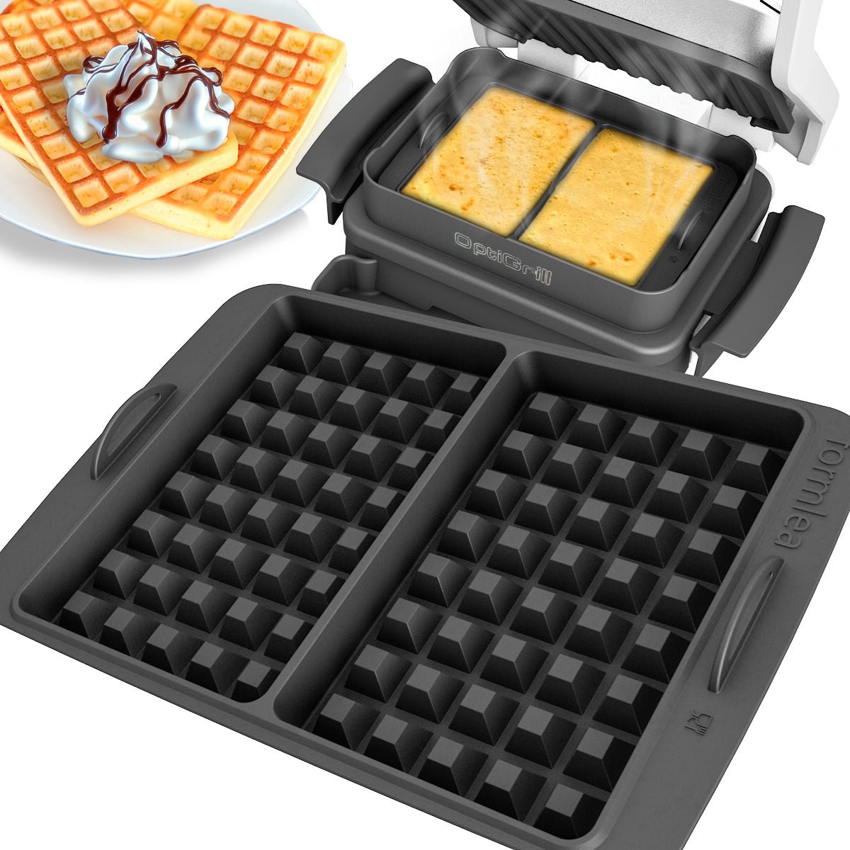 ZauberFry | Waffeleinsatz kompatibel mit Tefal OptiGrill Standardmodellen, 4in1, 2in1, Elite, Plus+ - Wundermix GmbH