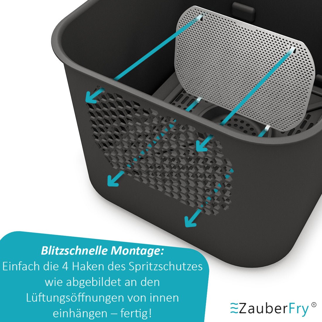ZauberFry - Spritzschutz kompatibel mit Ninja Double Stack SL400EU Heißluftfritteuse (2er - Set) - Wundermix GmbH