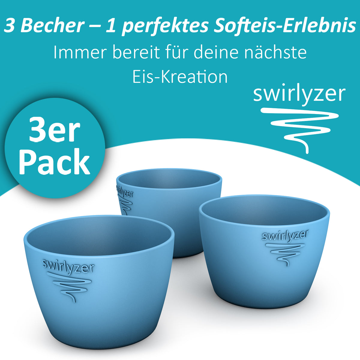 Swirlyzer | Eisbecher Set für Ninja Creami Softeis (3er - Set) - Wundermix GmbH