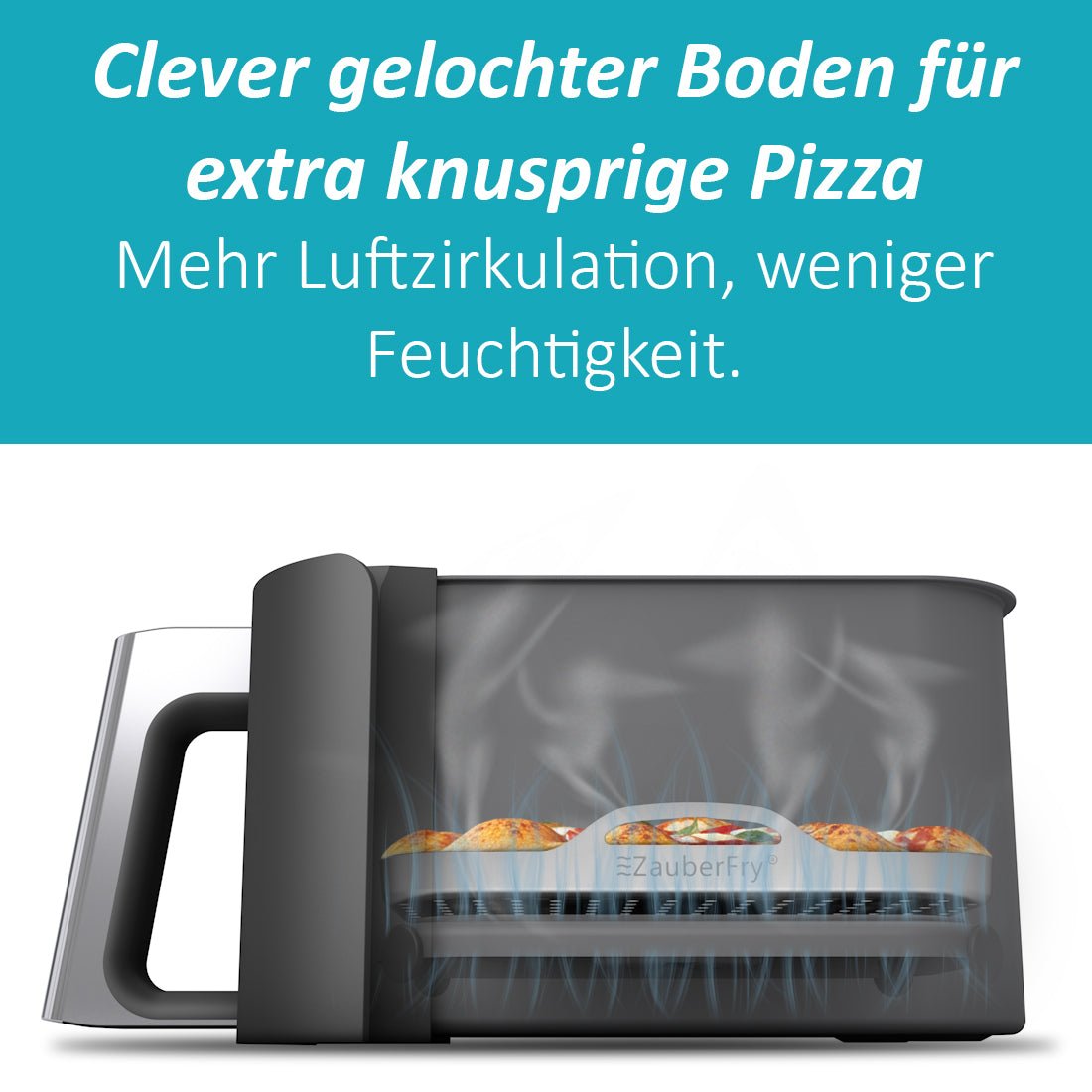 ZauberFry | Pizzaeinsatz aus Edelstahl (2er - Set) - Wundermix GmbH