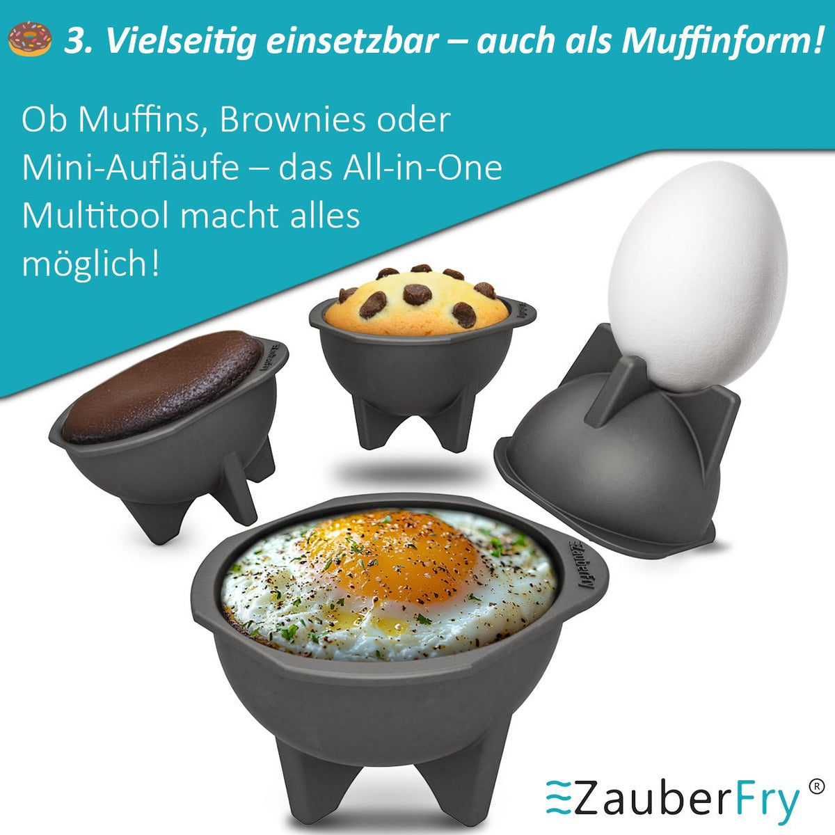 ZauberFry | Pochiereinsätze für Airfryer (4er - Set) - Wundermix GmbH