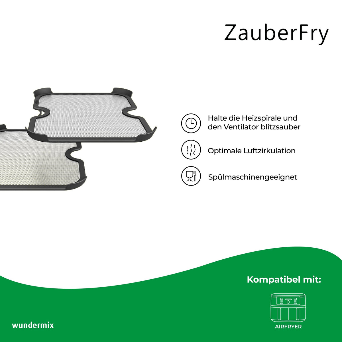 ZauberFry - Spritzschutz kompatibel mit Ninja Airfryer (2er - Set) - Wundermix GmbH