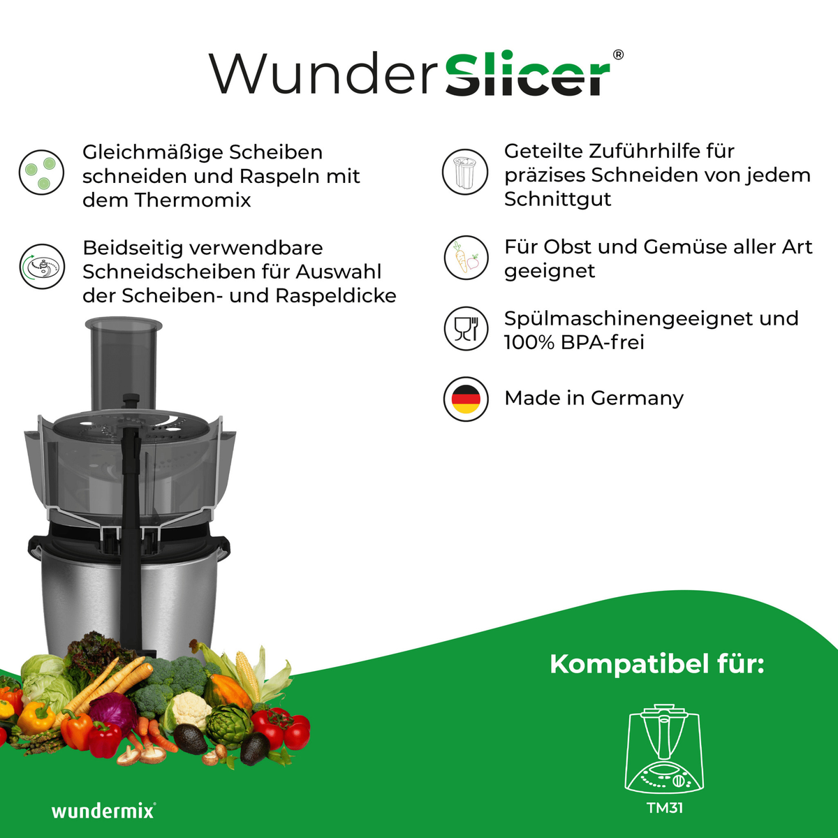 WunderSlicer® V1 | Gemüseschneider für Thermomix TM31 - Wundermix GmbH
