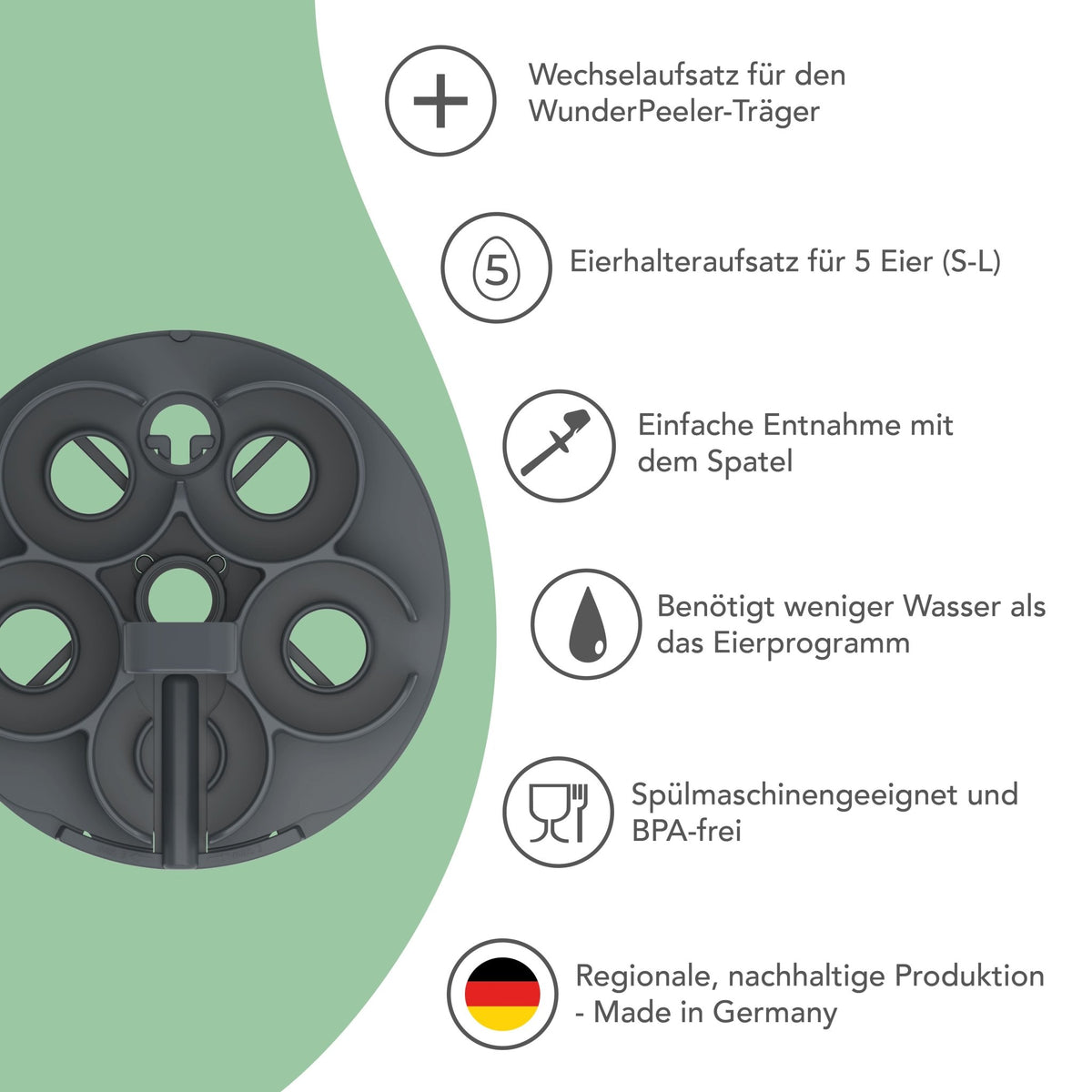 EggPro® (mit Träger) | Eierhalter für Thermomix TM6, TM5, TM31 - Wundermix GmbH
