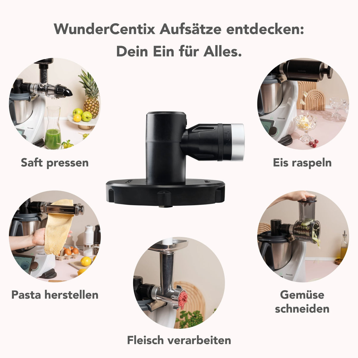 Fleischwolf mit Wurstfüllhorn für WunderCentix® - Wundermix GmbH