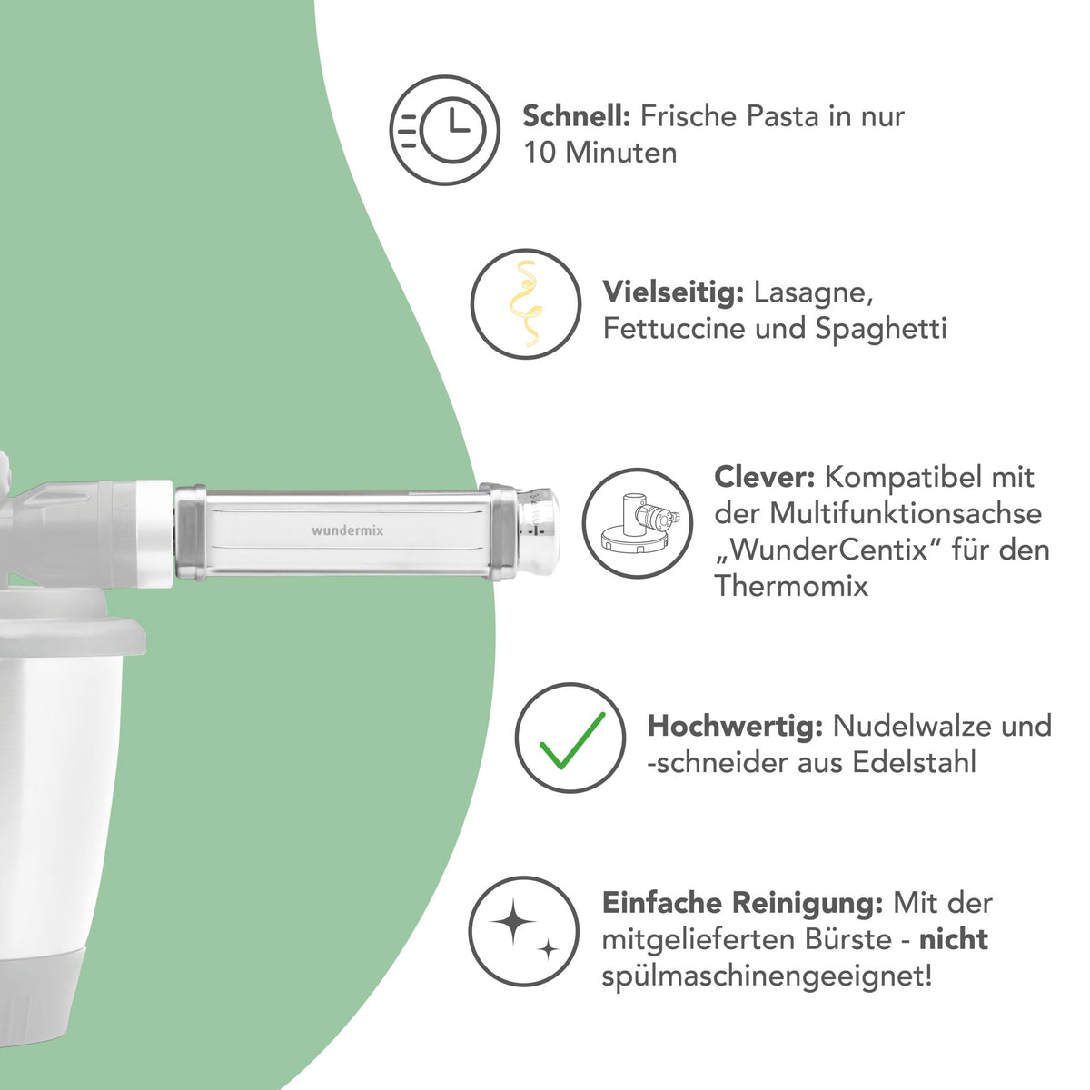 Nudelaufsatz (3 - tlg.) für WunderCentix® - Wundermix GmbH