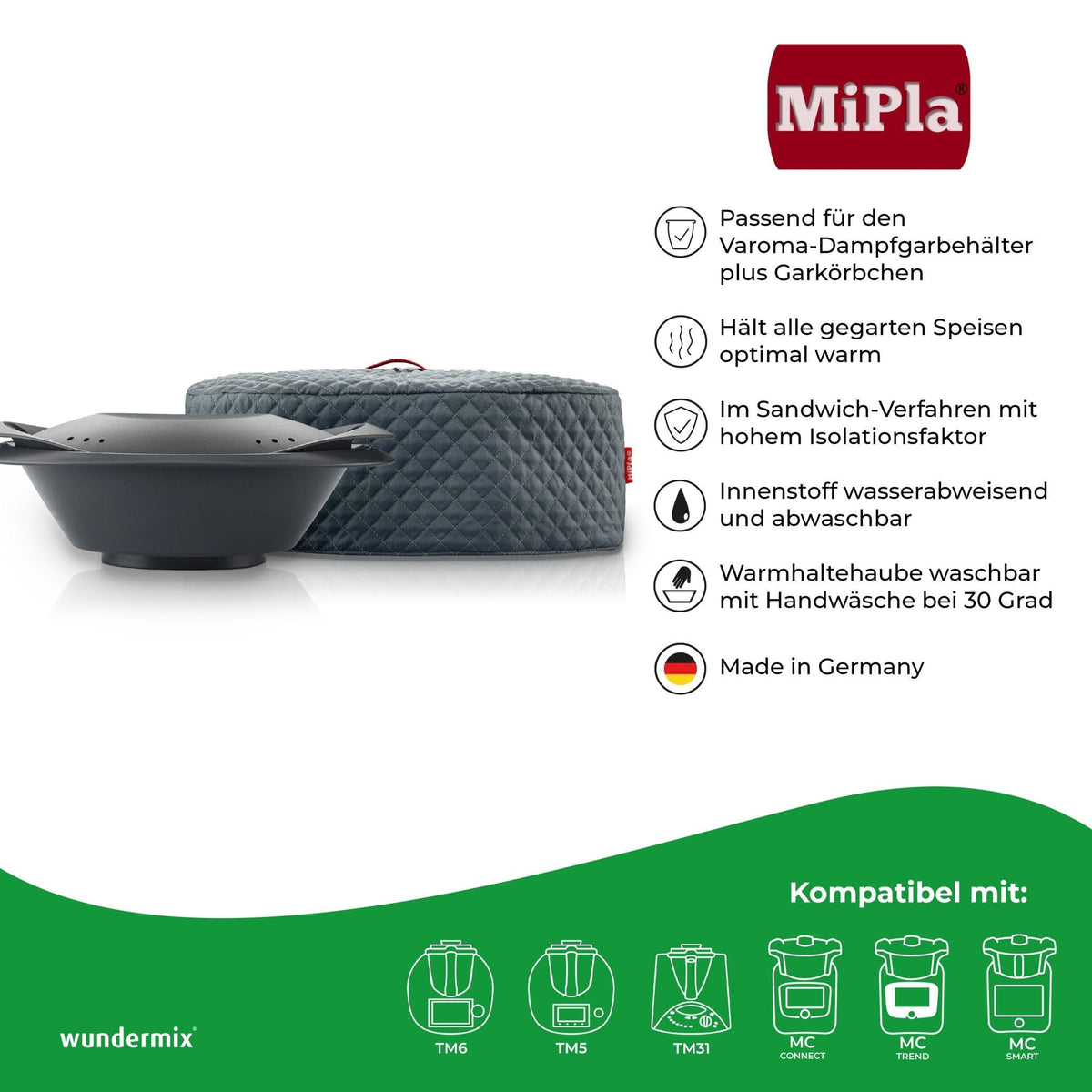 MiPla® | Warmhaltehaube M für Varoma | Thermomix & Monsieur Cuisine - Wundermix GmbH