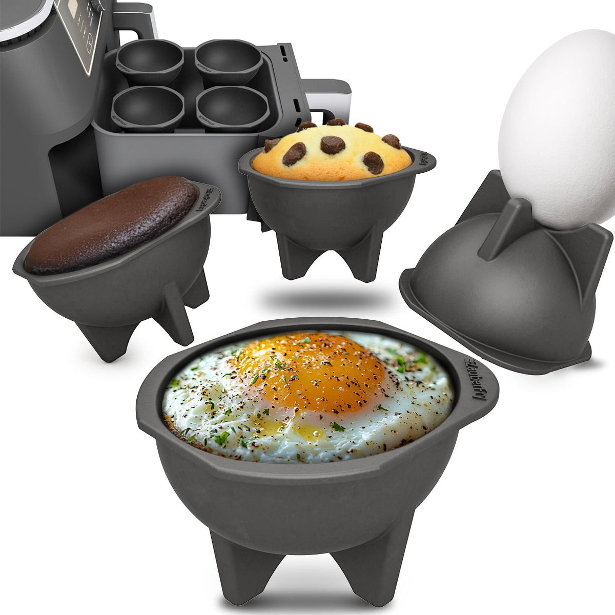 ZauberFry | Pochiereinsätze für Airfryer (4er - Set) - Wundermix GmbH