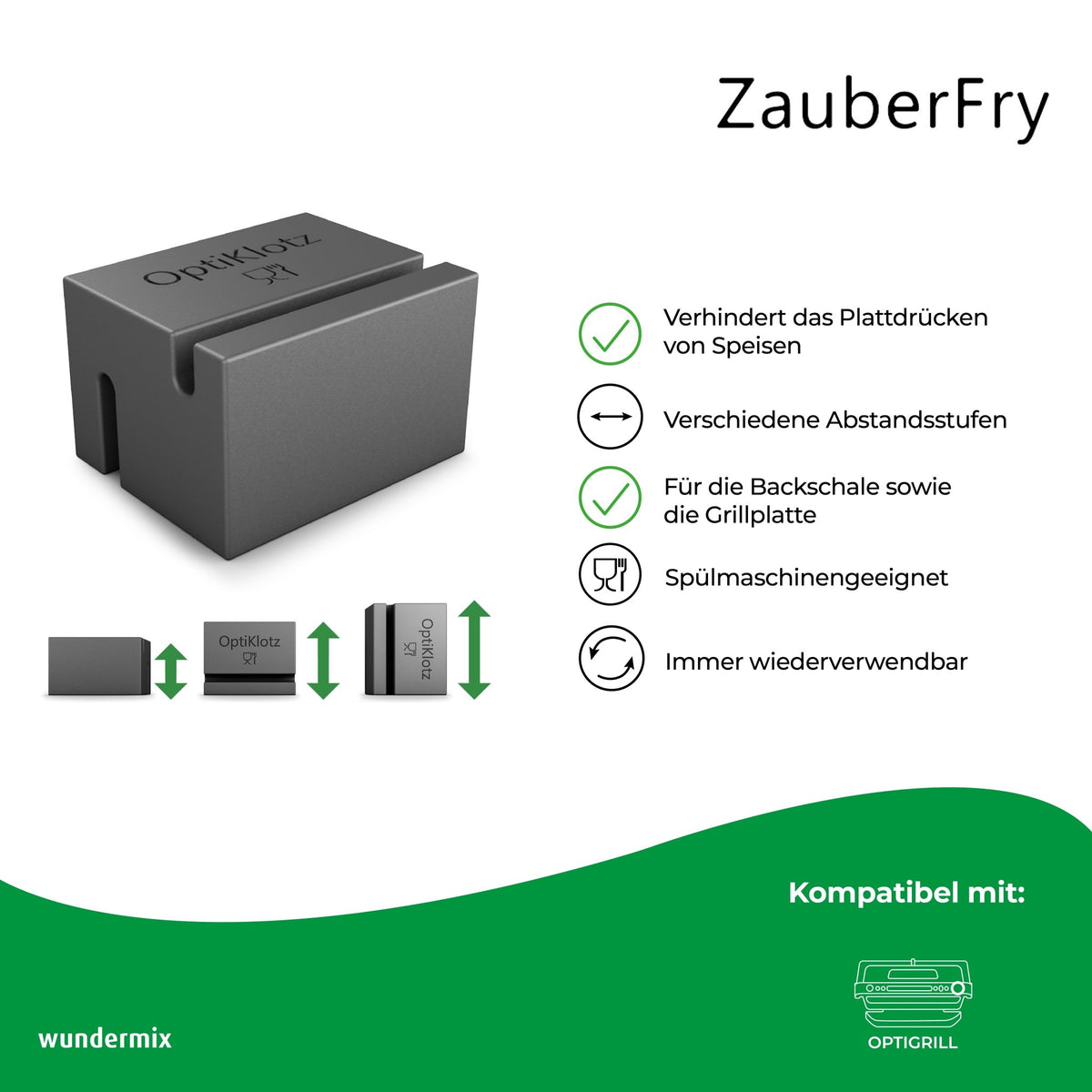 ZauberFry - OptiKlotz Abstandshalter aus Silikon für OptiGrill - Wundermix GmbH