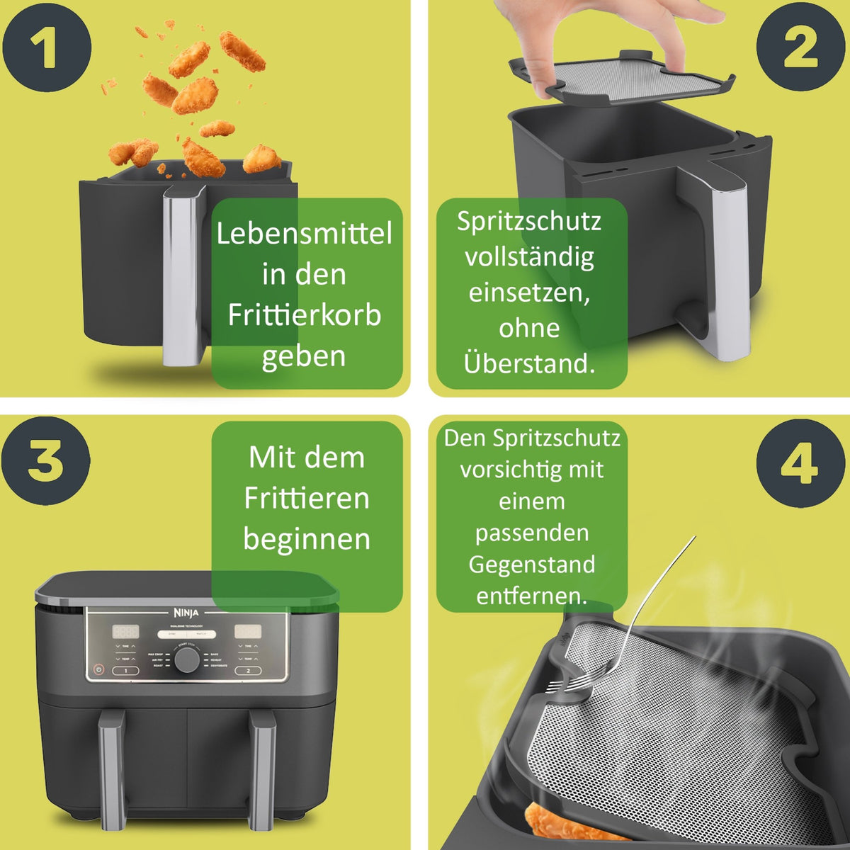 ZauberFry - Spritzschutz kompatibel mit Ninja Airfryer (2er - Set) - Wundermix GmbH