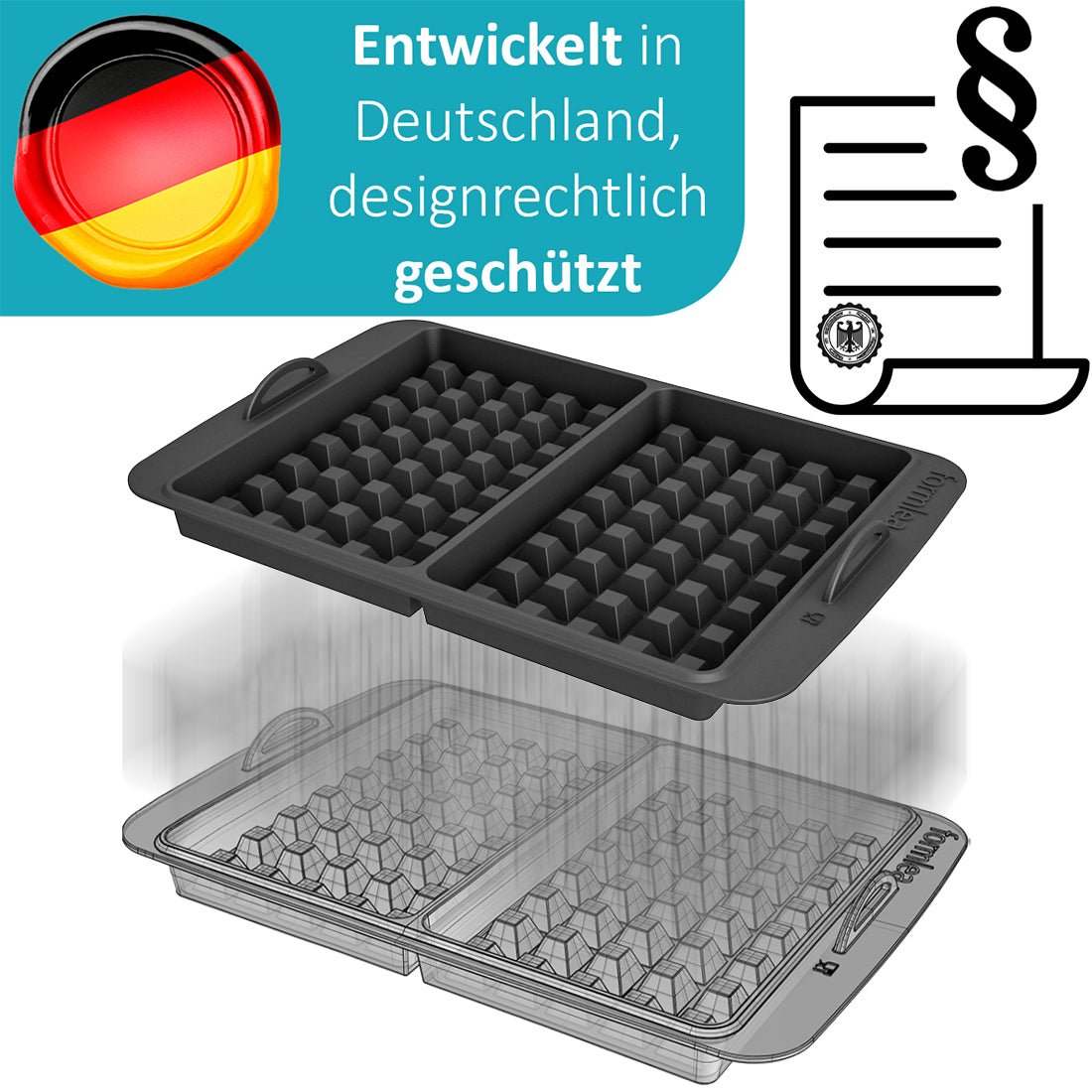 ZauberFry | Waffeleinsatz kompatibel mit Tefal OptiGrill Standardmodellen, 4in1, 2in1, Elite, Plus+ - Wundermix GmbH