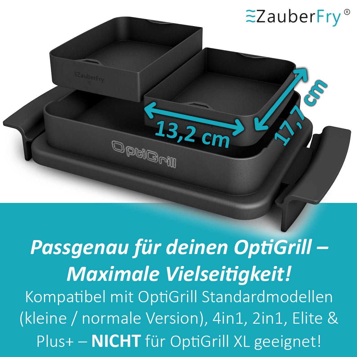 ZauberFry | Backschalenteiler kompatibel mit Tefal OptiGrill, Elite, Plus +, Elite Plus, 4in1, 2in1 - Wundermix GmbH