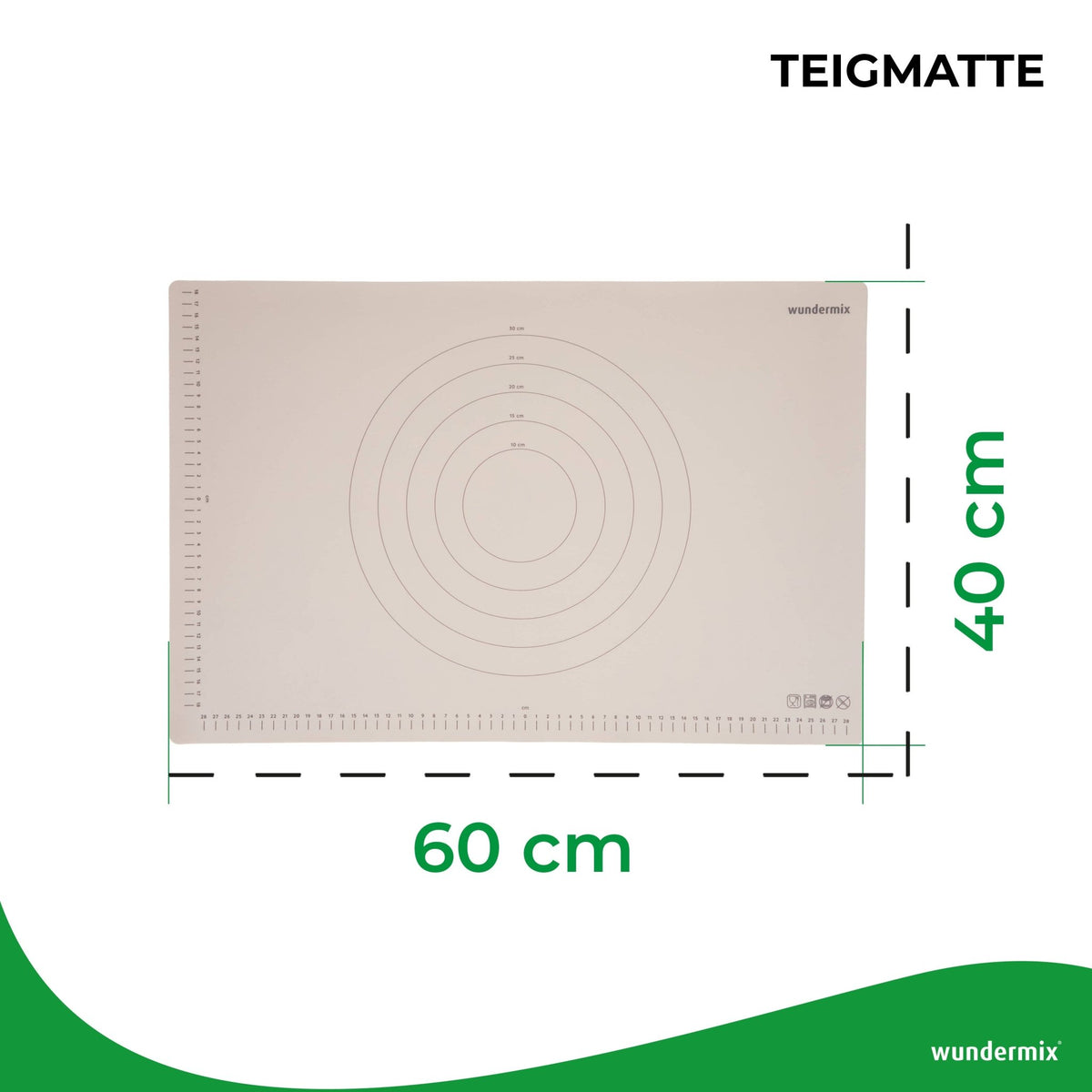 WunderMat® | Teigunterlage «Wundermix» | Premium - Teigmatte aus Silikon - Wundermix GmbH