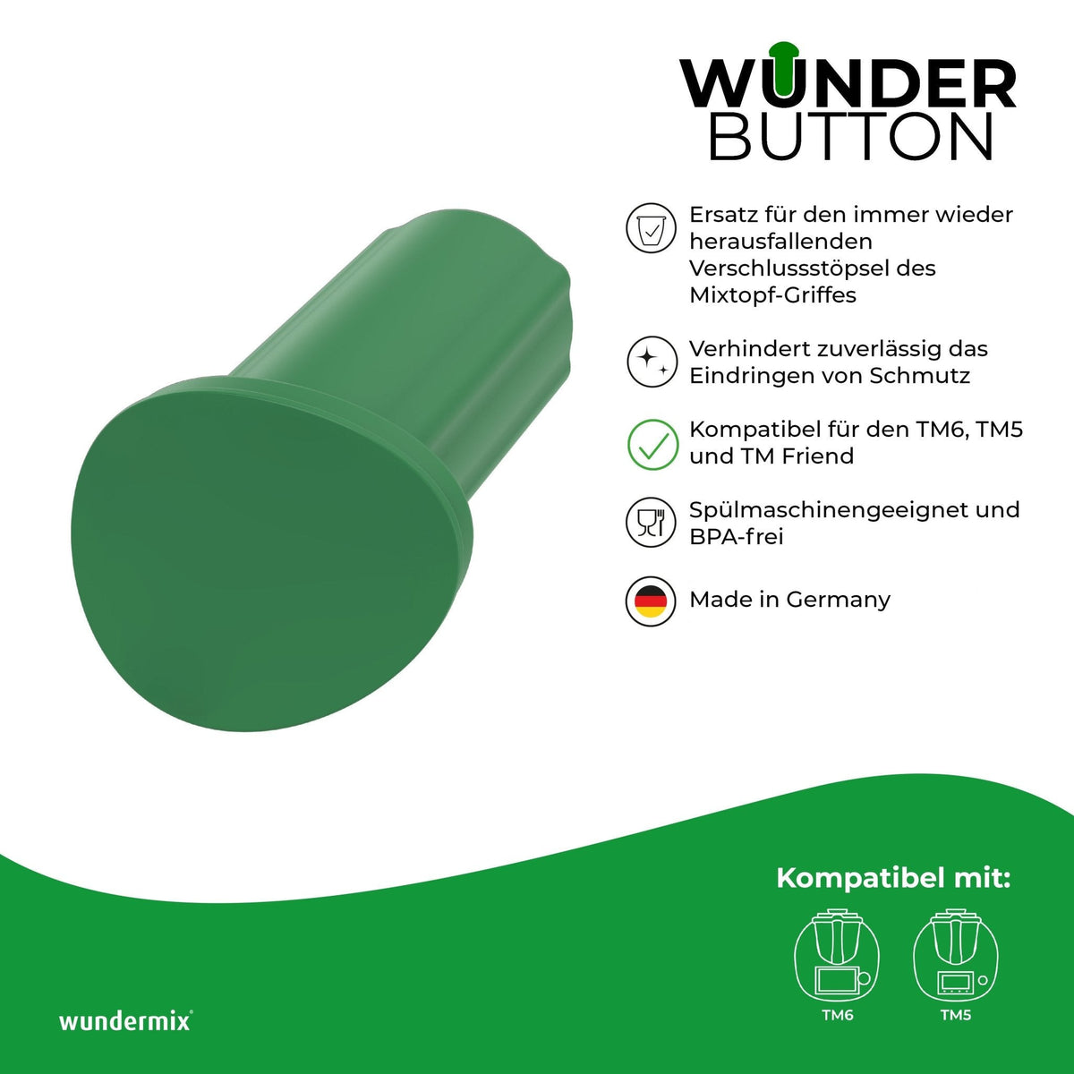 WunderButton® | Verschlussstöpsel für Mixtopf - Griff | TM6, TM5 und TM Friend - Wundermix GmbH