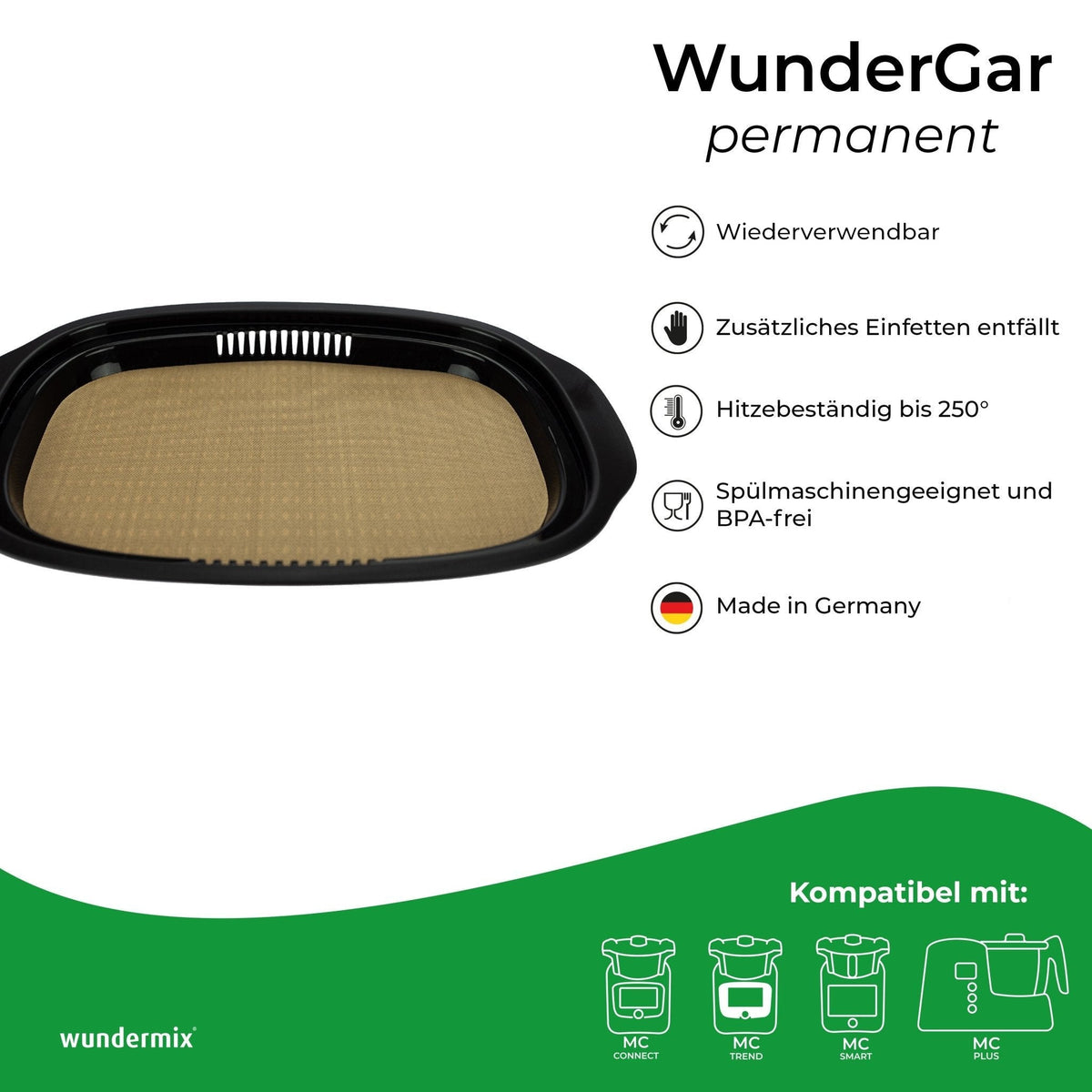 WunderGar® Permanent | Dauerbackfolie für Monsieur Cuisine smart, trend, connect und éditon plus - Wundermix GmbH