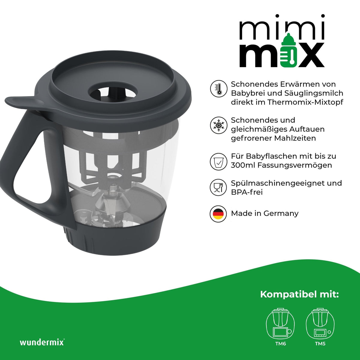 Mimimix® | Babyflaschenwärmer für Thermomix TM7, TM6, TM5 - Wundermix GmbH