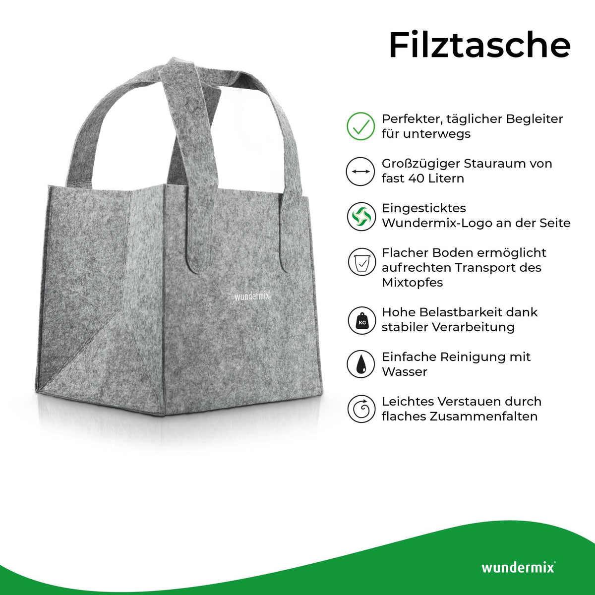 Wundermix Einkaufstasche aus Filz | 40 Liter - Wundermix GmbH