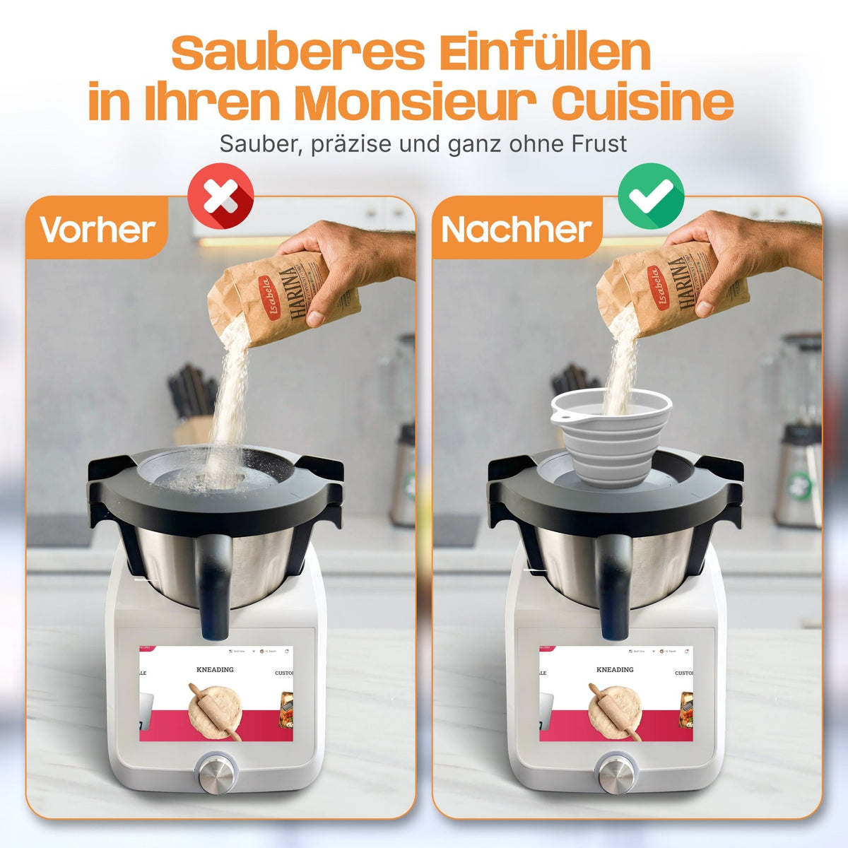 Silikon - Trichter für Monsieur Cuisine Smart, Connect, Trend & Compact - Wundermix GmbH