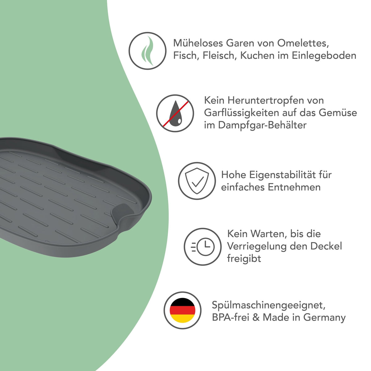 FlexiSteam® | Silikon - Auflaufform für Varoma - Einlegeboden | Thermomix TM7 - Wundermix GmbH