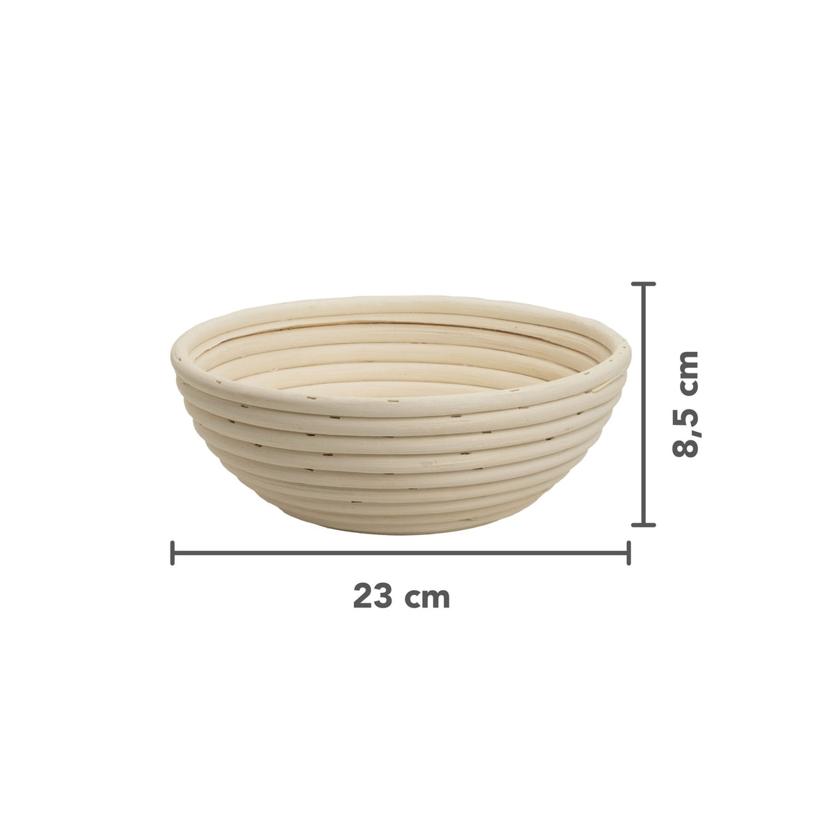 Gärkörbchen aus Peddigrohr mit Baumwolleinsatz | rund Ø 23 cm - Wundermix GmbH