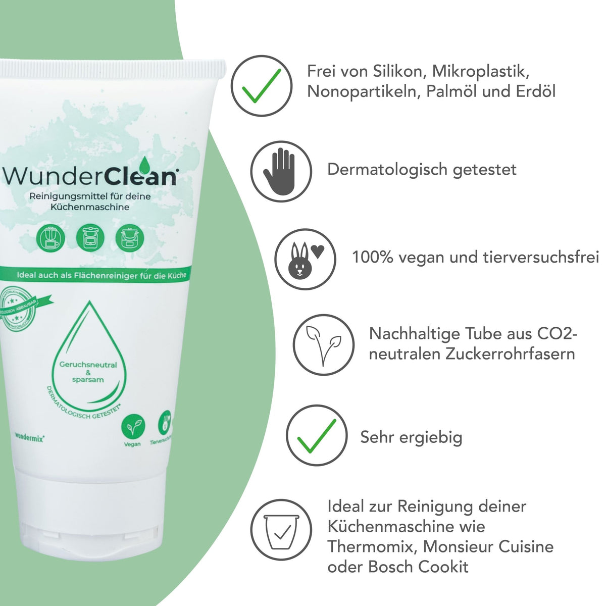 WunderClean Reiniger | Ökologisches Reinigungsmittel in der Tube | 150g - Wundermix GmbH