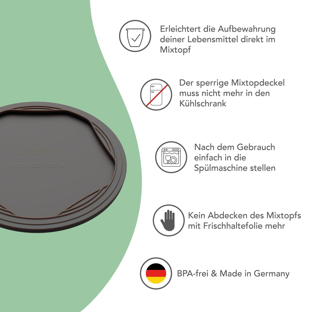WunderLid® | Silikondeckel für Thermomix - Mixtopf TM7, TM6, TM5, TM31 - Wundermix GmbH