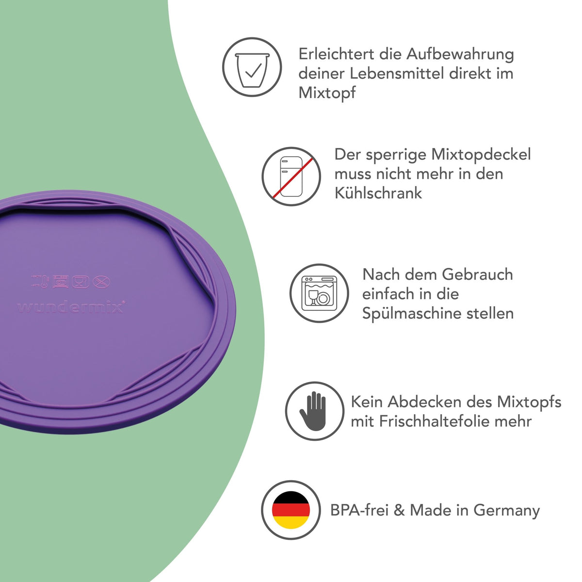 WunderLid® | Silikondeckel für Thermomix - Mixtopf TM7, TM6, TM5, TM31 - Wundermix GmbH